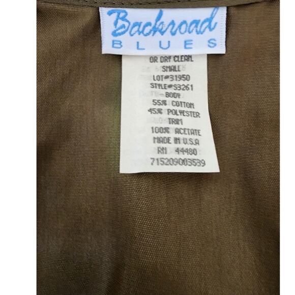 Backroad Blues Vtg Tapestry Novelty Print Bass Fly Fishing Tapestry Vest W Small - Picture 6 of 8